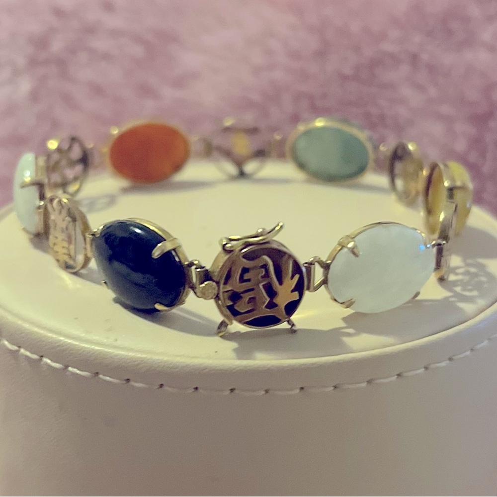 Vintage Multi-Colored Jadeite Bracelet